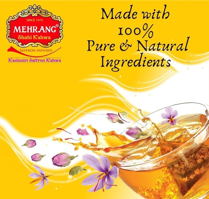 Kashmiri Saffron Kahwa Tea with Rock Sugar